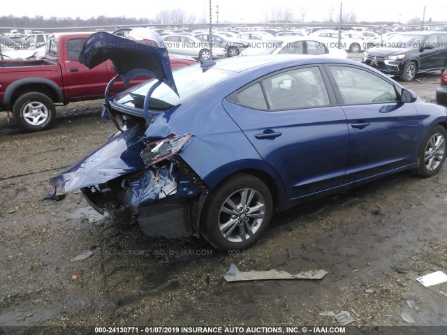 5NPD84LF3HH028603 - 2017 HYUNDAI ELANTRA SE/VALUE/LIMITED BLUE photo 4