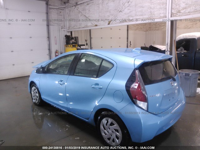 JTDKDTB32G1128427 - 2016 TOYOTA PRIUS C BLUE photo 3