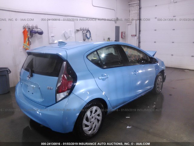 JTDKDTB32G1128427 - 2016 TOYOTA PRIUS C BLUE photo 4