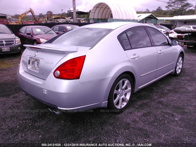 1N4BA41E68C807534 - 2008 NISSAN MAXIMA SE/SL SILVER photo 4