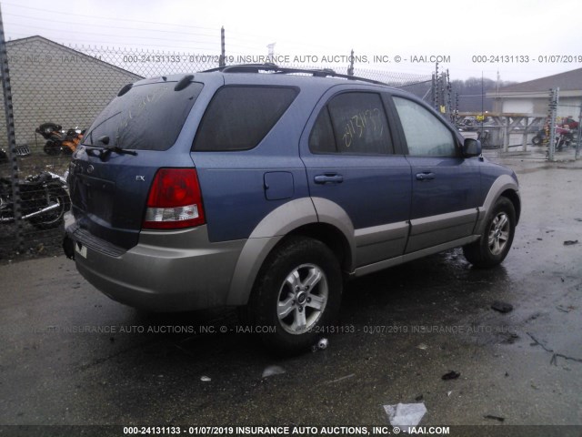 KNDJC733035101654 - 2003 KIA SORENTO EX/LX BLUE photo 4