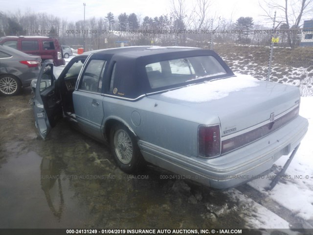 1LNLM81W3PY726316 - 1993 LINCOLN TOWN CAR EXECUTIVE BLUE photo 3