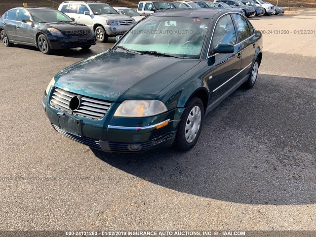 WVWPD63B41P290593 - 2001 VOLKSWAGEN PASSAT GLS GREEN photo 2