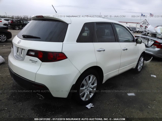 5J8TB2H23AA003240 - 2010 ACURA RDX WHITE photo 4