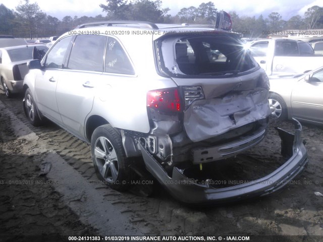 2HNYD2H68BH520340 - 2011 ACURA MDX TECHNOLOGY SILVER photo 3