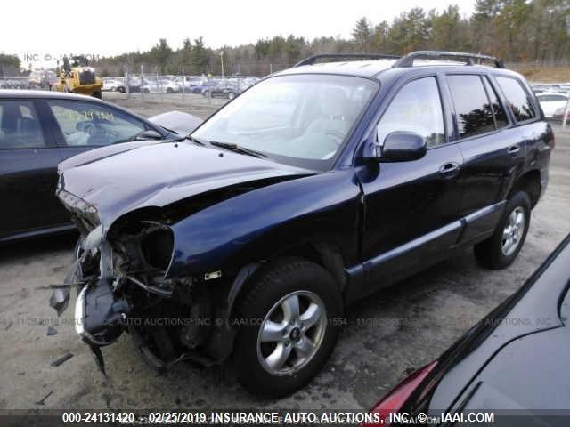 KM8SC73D65U942718 - 2005 HYUNDAI SANTA FE GLS/LX BLUE photo 2