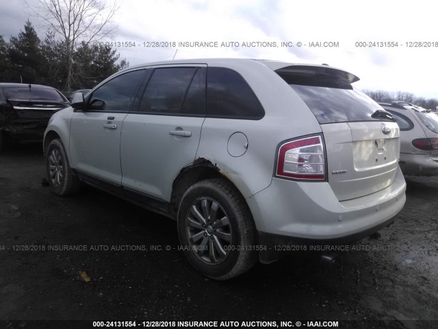 2FMDK48C97BA25887 - 2007 FORD EDGE SEL WHITE photo 3