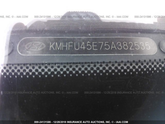 KMHFU45E75A382535 - 2005 HYUNDAI XG 350 BLACK photo 9