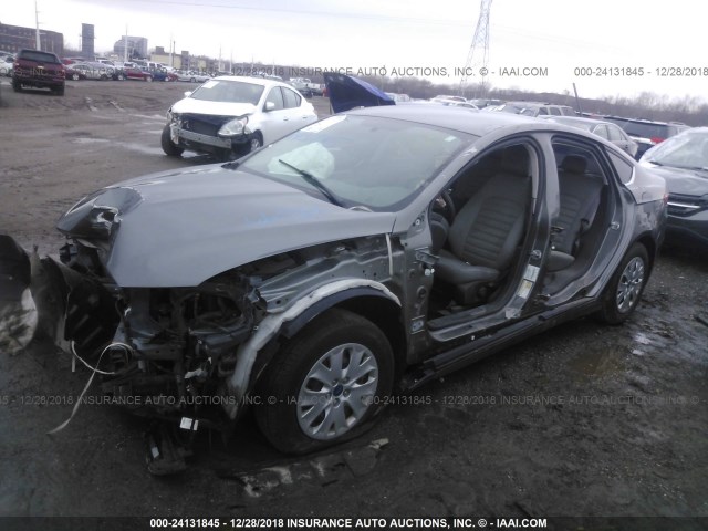 1FA6P0G71E5370351 - 2014 FORD FUSION S GRAY photo 2