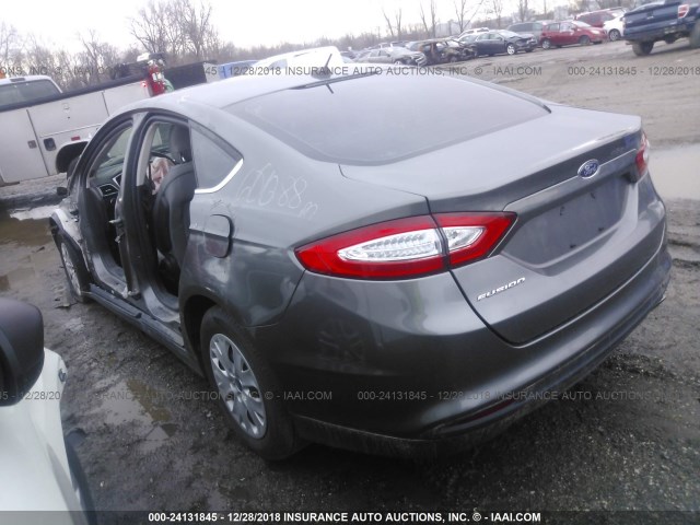 1FA6P0G71E5370351 - 2014 FORD FUSION S GRAY photo 3