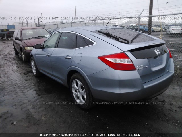 5J6TF2H57AL001695 - 2010 HONDA ACCORD CROSSTOUR EXL BLUE photo 3