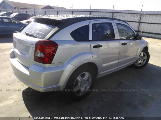 1B3HB48B67D409036 - 2007 DODGE CALIBER SXT SILVER photo 4