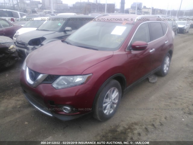 5N1AT2MT1EC834632 - 2014 NISSAN ROGUE S/SL/SV RED photo 2