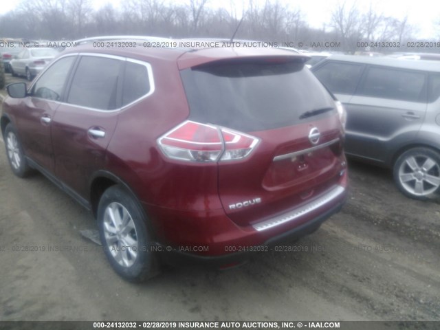 5N1AT2MT1EC834632 - 2014 NISSAN ROGUE S/SL/SV RED photo 3