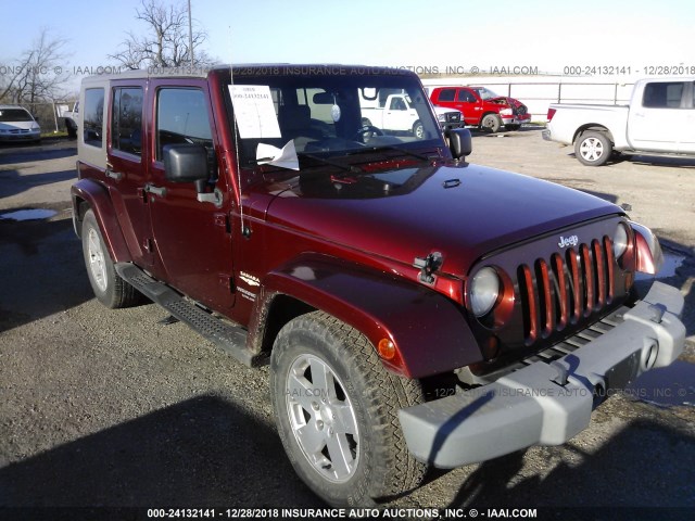 1J8GB59117L160763 - 2007 JEEP WRANGLER SAHARA MAROON photo 1