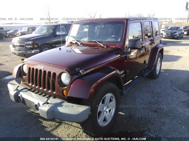 1J8GB59117L160763 - 2007 JEEP WRANGLER SAHARA MAROON photo 2