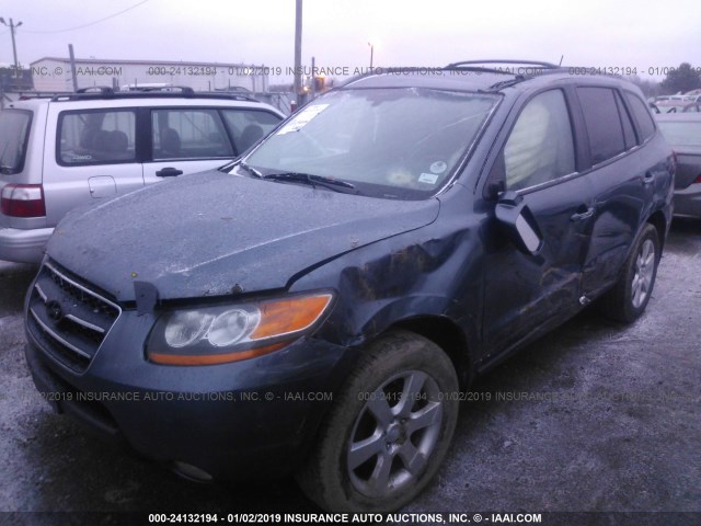 5NMSH13E19H245112 - 2009 HYUNDAI SANTA FE SE/LIMITED BLUE photo 2