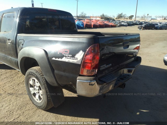 5TEJU62N58Z470461 - 2008 TOYOTA TACOMA DOUBLE CAB PRERUNNER BLACK photo 6