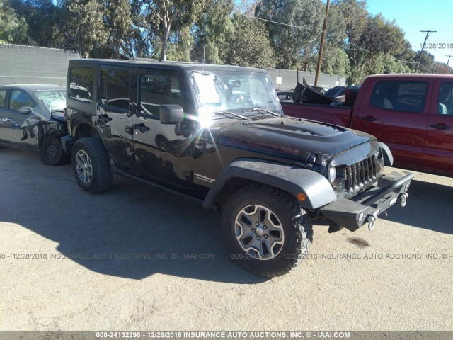 1C4BJWFG9EL137778 - 2014 JEEP WRANGLER UNLIMITE RUBICON BLACK photo 1