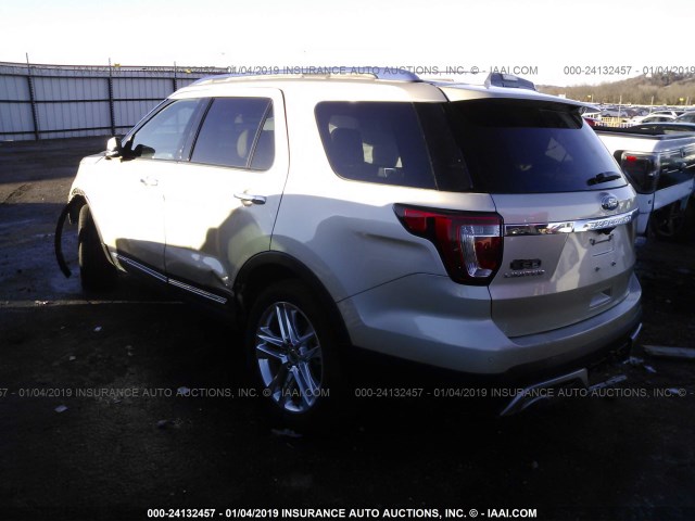 1FM5K8F88HGD87584 - 2017 FORD EXPLORER LIMITED TAN photo 3