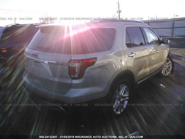 1FM5K8F88HGD87584 - 2017 FORD EXPLORER LIMITED TAN photo 4