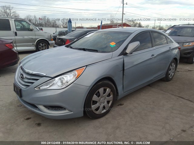 5NPEB4AC5CH352501 - 2012 HYUNDAI SONATA GLS BLUE photo 2