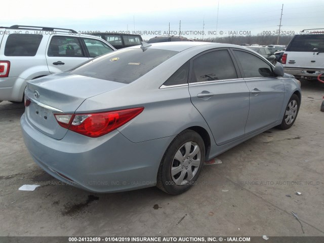 5NPEB4AC5CH352501 - 2012 HYUNDAI SONATA GLS BLUE photo 4