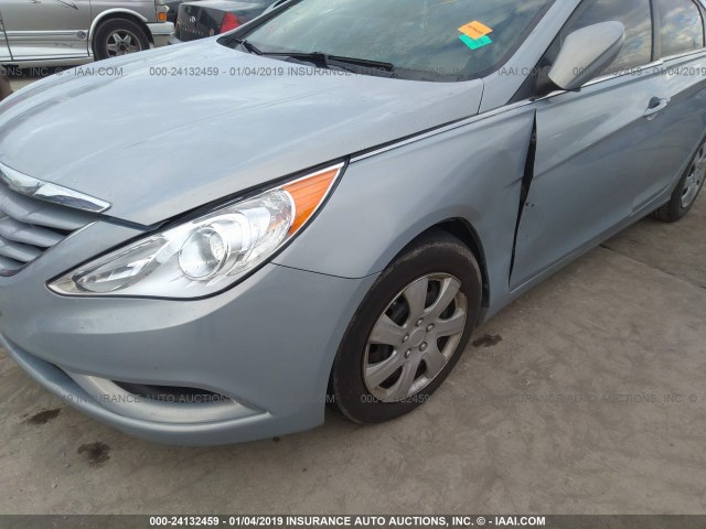 5NPEB4AC5CH352501 - 2012 HYUNDAI SONATA GLS BLUE photo 6