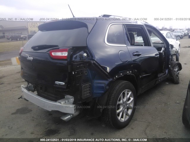 1C4PJLCS2EW167152 - 2014 JEEP CHEROKEE LATITUDE BLUE photo 4