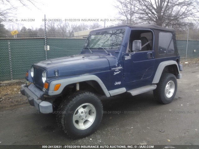 1J4FA49S4YP714858 - 2000 JEEP WRANGLER / TJ SPORT BLUE photo 2