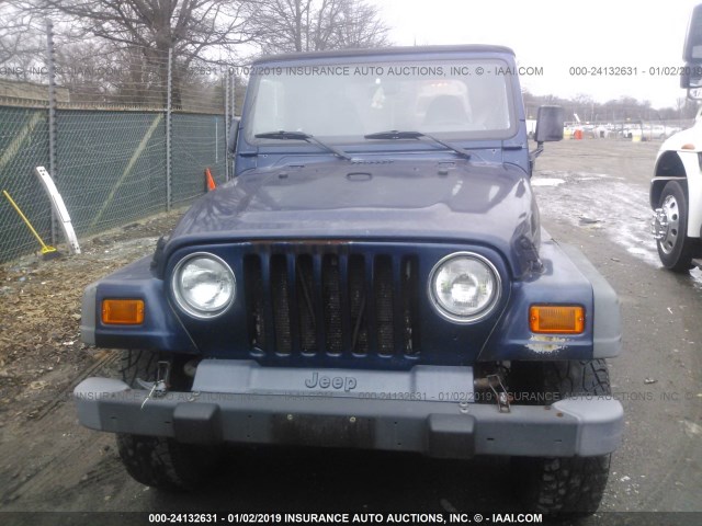 1J4FA49S4YP714858 - 2000 JEEP WRANGLER / TJ SPORT BLUE photo 6