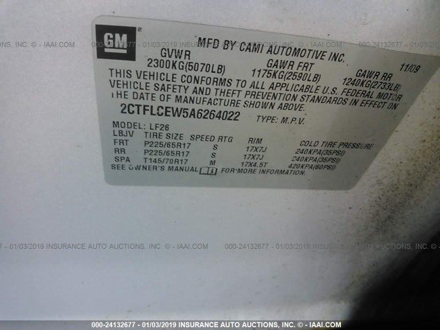 2CTFLCEW5A6264022 - 2010 GMC TERRAIN SLE SILVER photo 9