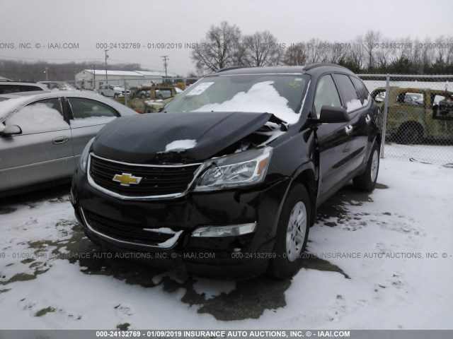 1GNKRFKD4FJ240664 - 2015 CHEVROLET TRAVERSE LS BLUE photo 2