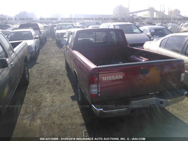 1N6DD26S8YC396843 - 2000 NISSAN FRONTIER KING CAB XE RED photo 3