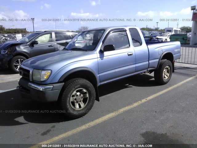 4TASN92NXXZ545857 - 1999 TOYOTA TACOMA XTRACAB PRERUNNER BLUE photo 2