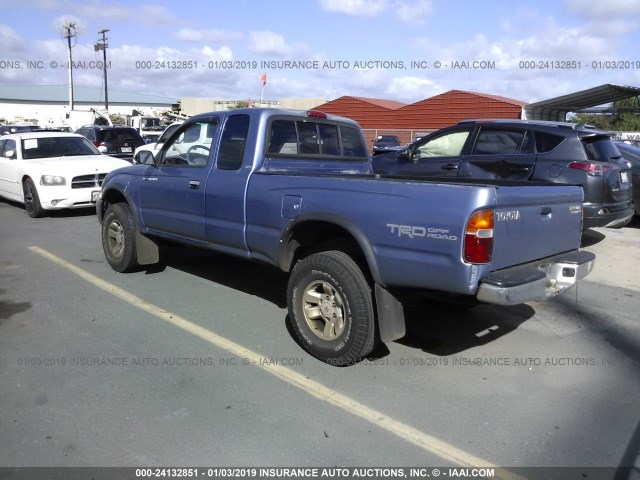 4TASN92NXXZ545857 - 1999 TOYOTA TACOMA XTRACAB PRERUNNER BLUE photo 3