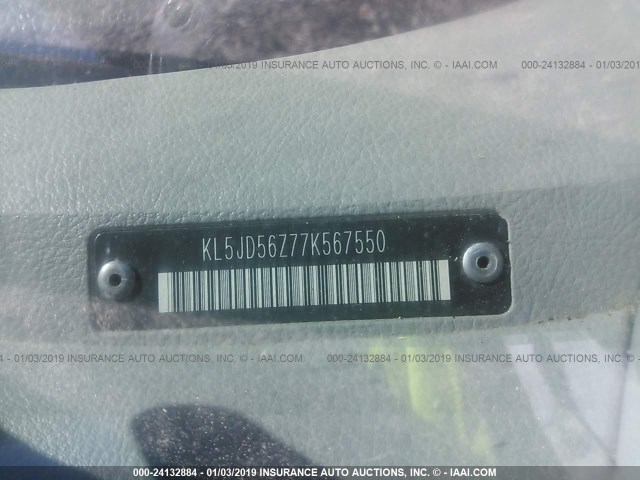 KL5JD56Z77K567550 - 2007 SUZUKI FORENZA CONVENIENCE/POPULAR BLACK photo 9