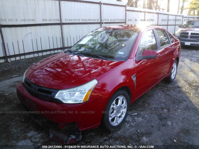 1FAHP35N08W276973 - 2008 FORD FOCUS SE/SEL/SES RED photo 2