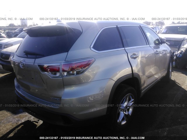 5TDYKRFH9GS143244 - 2016 TOYOTA HIGHLANDER LIMITED/LTD PLATINUM Champagne photo 4