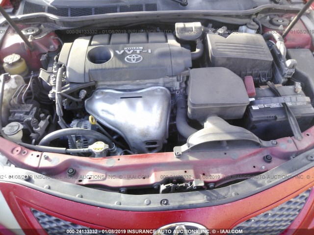 4T1BF3EK6AU042262 - 2010 TOYOTA CAMRY SE/LE/XLE RED photo 10