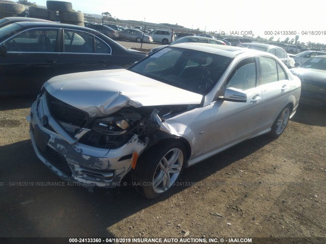 WDDGF4HB9CA601079 - 2012 MERCEDES-BENZ C 250 SILVER photo 2