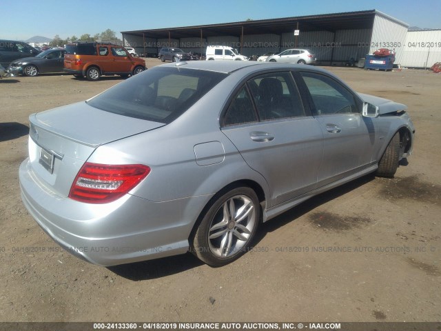 WDDGF4HB9CA601079 - 2012 MERCEDES-BENZ C 250 SILVER photo 4