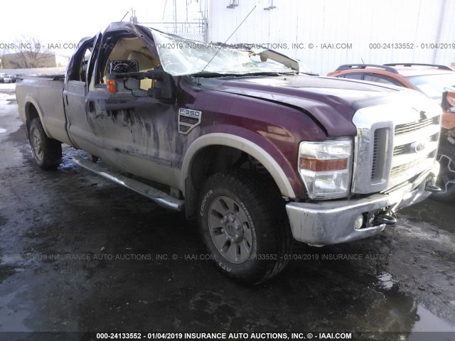 1FTWW31R38EB18582 - 2008 FORD F350 SRW SUPER DUTY BURGUNDY photo 1