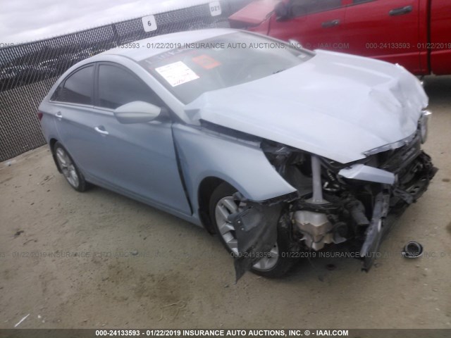 5NPEC4AB9DH505659 - 2013 HYUNDAI SONATA SE/LIMITED BLUE photo 1