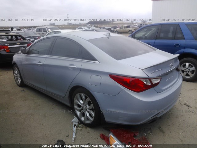 5NPEC4AB9DH505659 - 2013 HYUNDAI SONATA SE/LIMITED BLUE photo 3