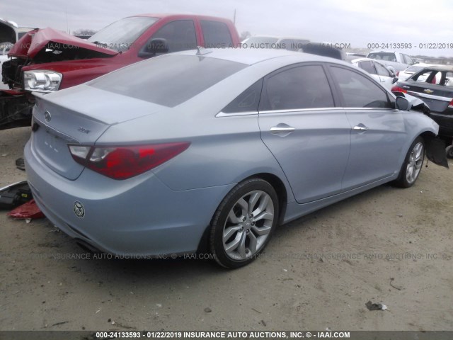 5NPEC4AB9DH505659 - 2013 HYUNDAI SONATA SE/LIMITED BLUE photo 4