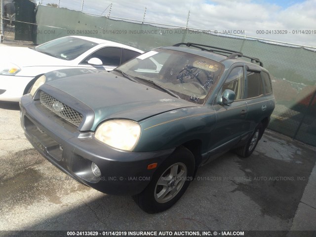 KM8SC13D13U448695 - 2003 HYUNDAI SANTA FE GLS/LX GREEN photo 2