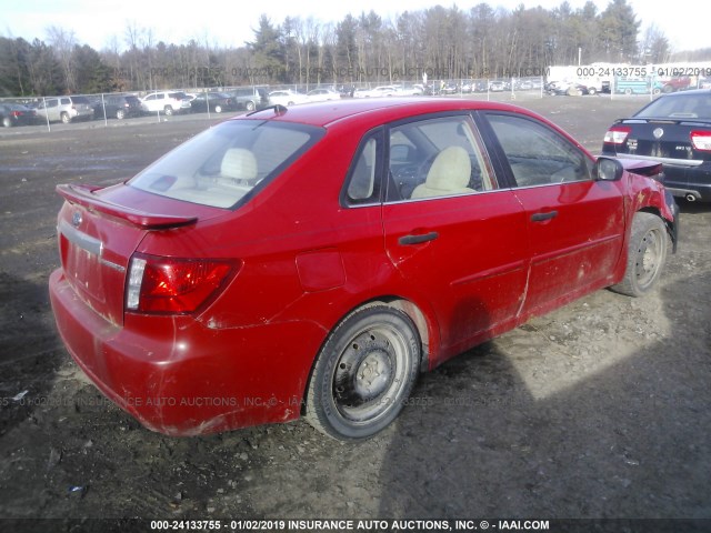 JF1GE616X8H503561 - 2008 SUBARU IMPREZA 2.5I RED photo 4