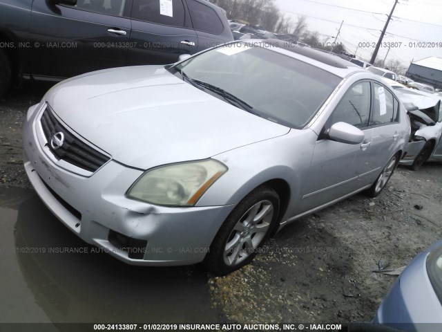 1N4BA41E28C833161 - 2008 NISSAN MAXIMA SE/SL SILVER photo 2