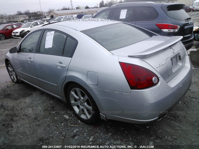 1N4BA41E28C833161 - 2008 NISSAN MAXIMA SE/SL SILVER photo 3